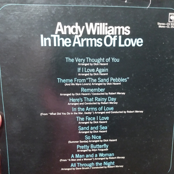 2 Andy Williams Dear Heart & In the Arms of Love Vinyl Records - Picture 5 of 10